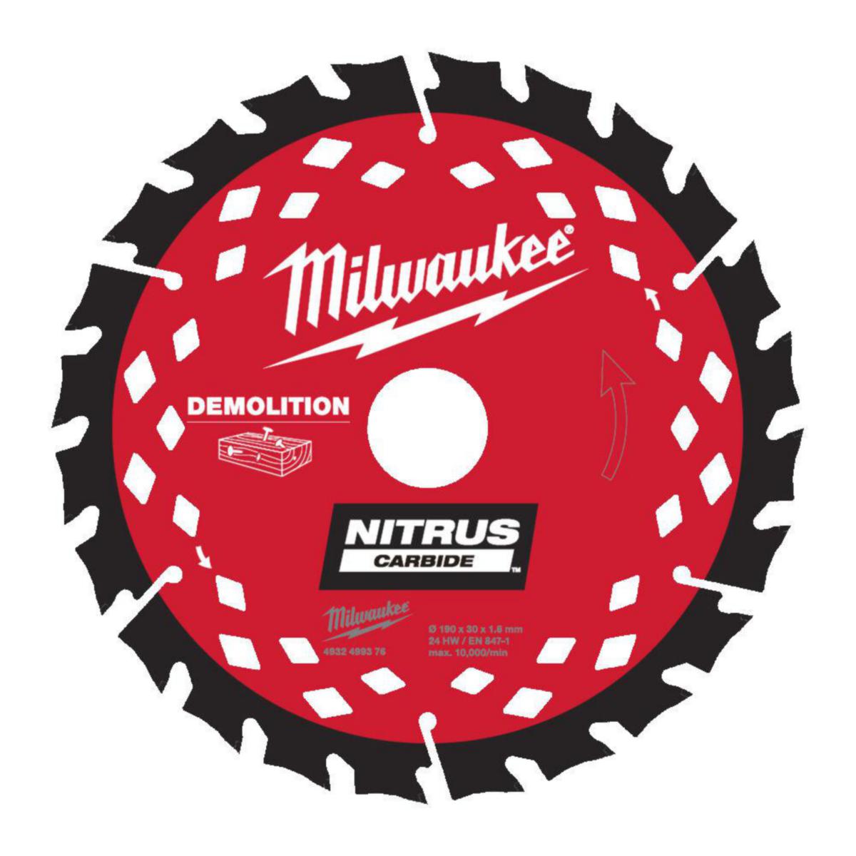 Pyörösahanterä Milwaukee WN puulle - PYÖRÖSAHANTERÄ MILWAUKEE W+N190X30X1,6X24