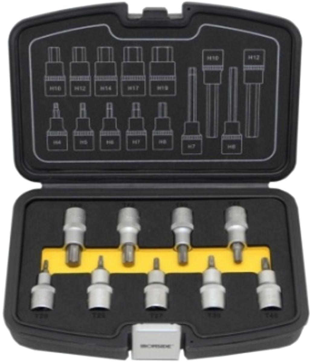 Kärkihylsysarja Ironside 1/2" TORX lyhyet, 9osaa - KÄRKIHYLSYSARJA TORX IRONSIDE 1/2" TX20-TX60