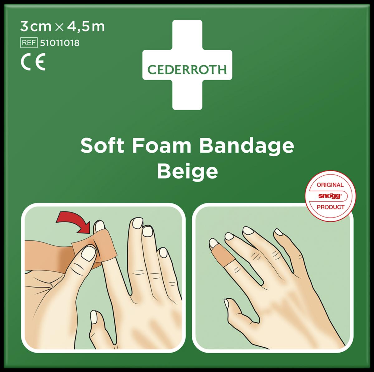 Soft-laastari Cederroth 3cmx4,5m beige - SOFT-LAASTARI BEI 3 CMX4,5 M CEDERROTH 51011018