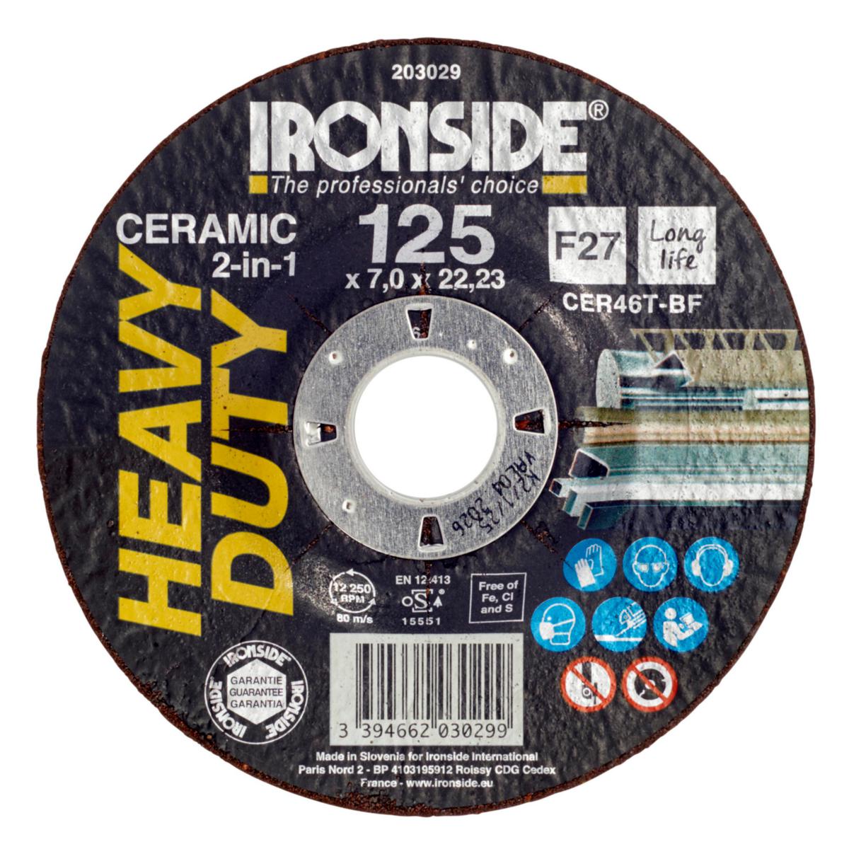 Hiomalaikka Ironside F27 keraaminen - HIOMALAIKKA 2IN1 125X7MM IRONSIDE CERA 203029