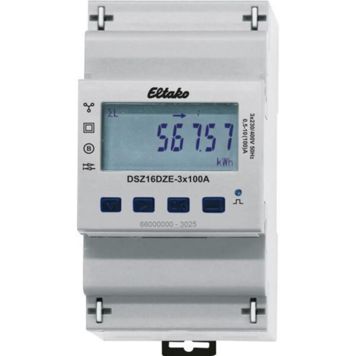 Energiamittari DIN Eltako Sarja 16 - ENERGIAMITTARI DIN 16 SARJA 3X100A, 2-SUUNT, MODBUS, SUORA