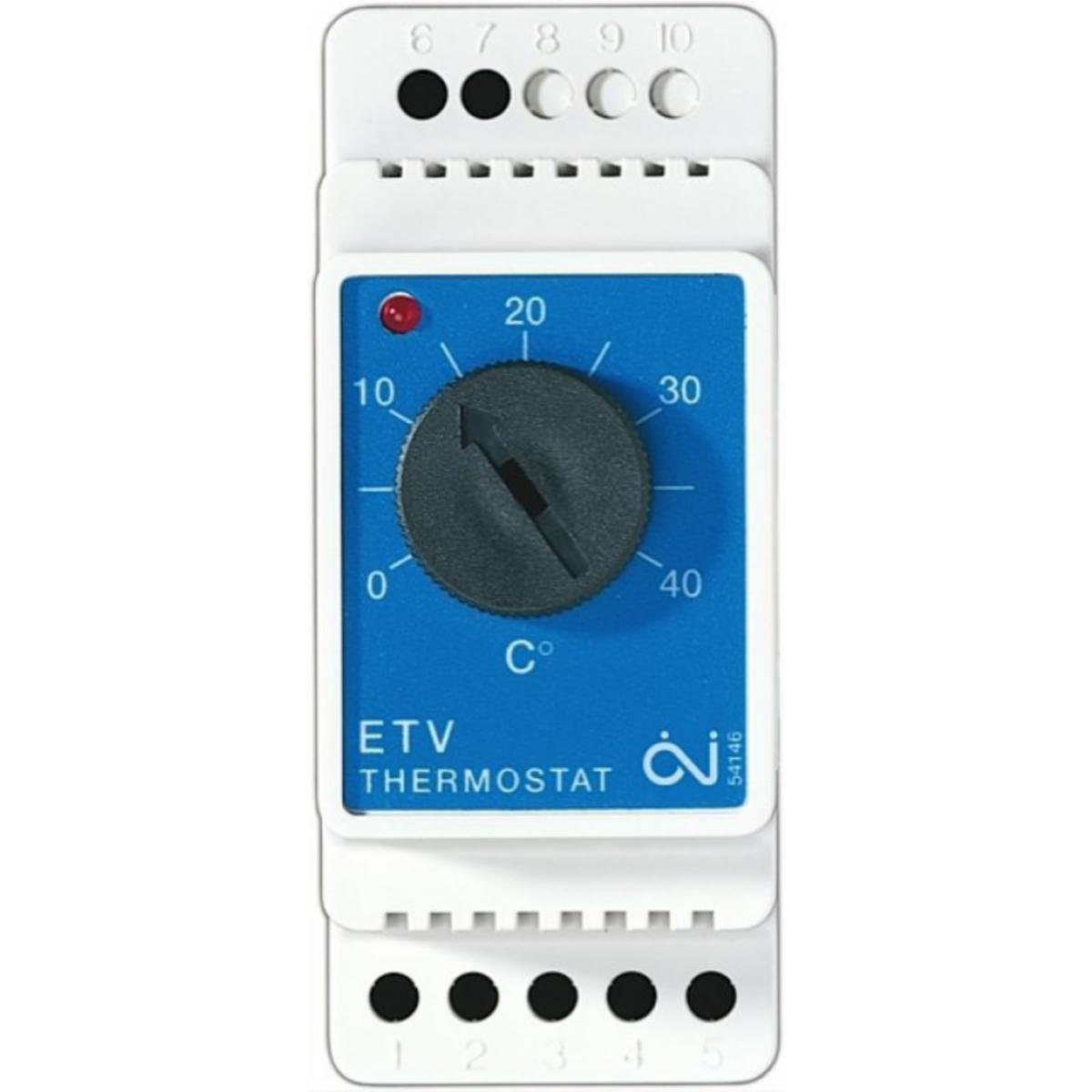 Lattiatermostaatti DIN 16A Potentiaalivapaa Microtemp - TERMOSTAATTI MICROTEMP ETV-1991-P DIN 16A POT VAP