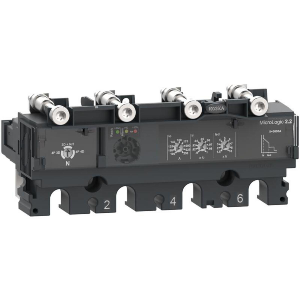 Kompaktikatkaisijan suojarele Schneider Electric ComPactT MicroLogic 4P - KOMPAKTIKATK.SUOJARELE COMPACT MICROLOGIC 2.2 100A 4P NSX100