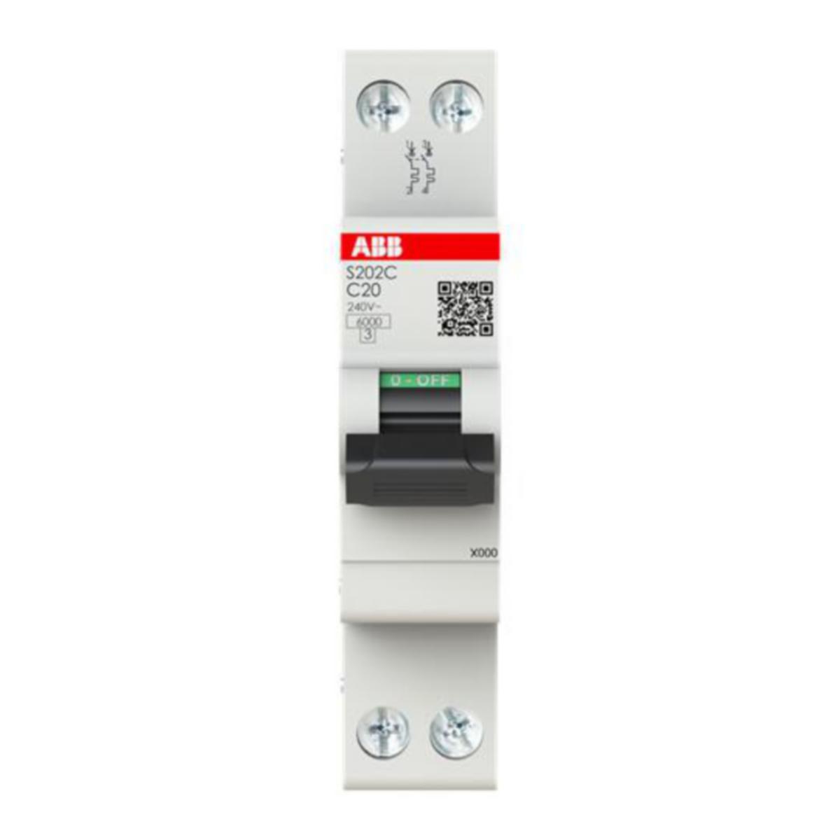 Johdonsuojakatkaisija ABB S200C - JOHDONSUOJAKATKAISIJA S200C 2P C 20A