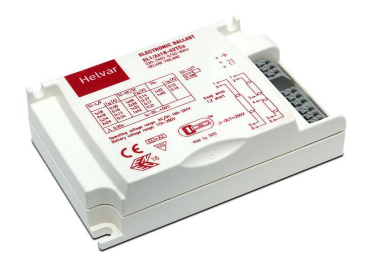 Elektroninen liitäntälaite Helvar EL-TCs - EL-LIITÄNTÄLAITE HELVAR EL1/2X18-42TCS