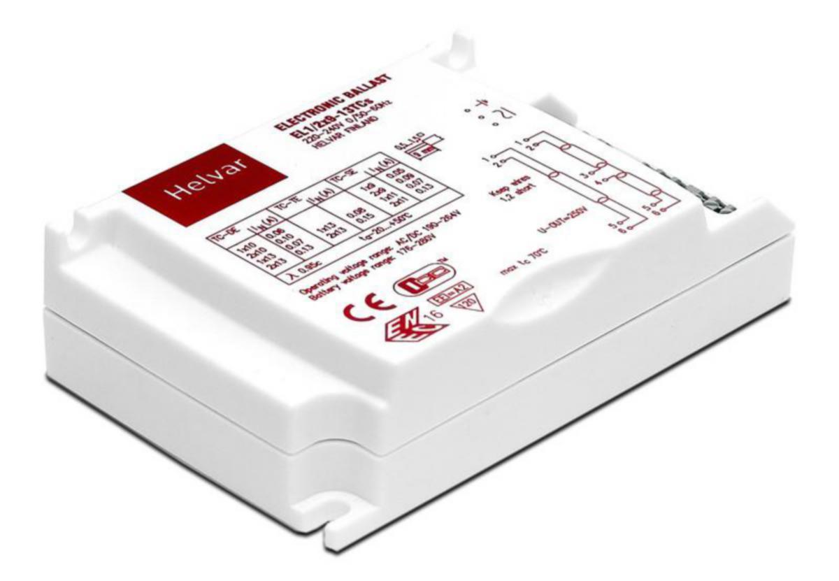 Elektroninen liitäntälaite Helvar EL-TCs - EL-LIITÄNTÄLAITE HELVAR EL1/2X9-13TCS