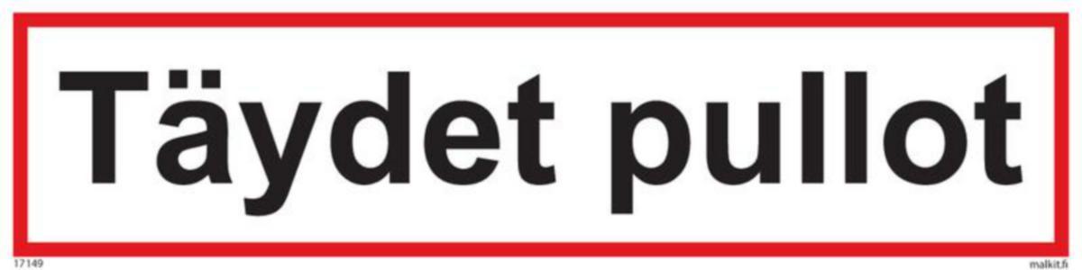 Merkintätarra Malkit Paloala - MERKINTÄTARRA MALKIT TÄYDET PULLOT 400X100