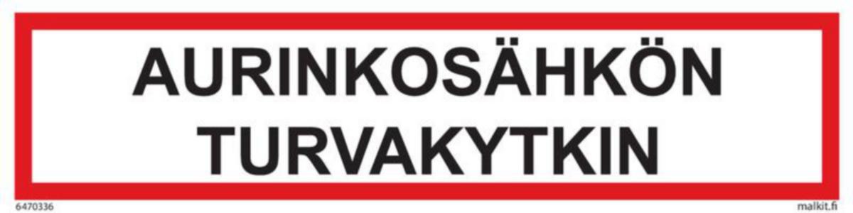 Merkintätarra Malkit Sähköala - MERKINTÄTARRA MALKIT AURINKOSÄHKÖN TURVAKYT 400X100