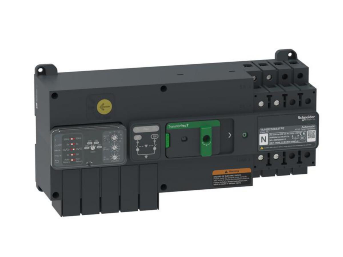 Automaattiset syötönvaihtokytkimet 2P Schneider Electric - VAIHTOKYTKIN TRANSFERPACT TA10 50A 2P VALINTAKYTKIN-HMI