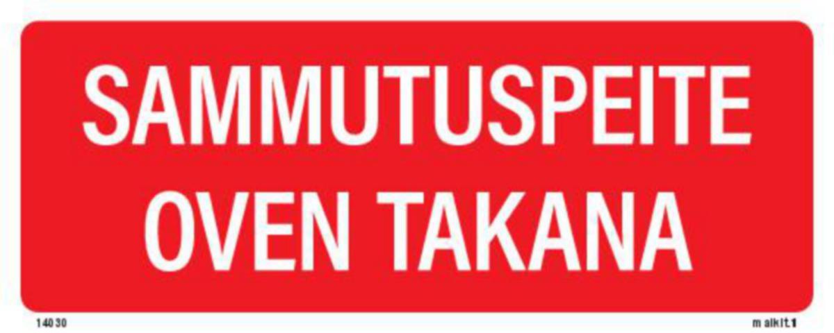Merkintätarra Malkit Paloala - MERKINTÄTARRA MALKIT SAMMUTUSPEITE OVEN TAK.200X80