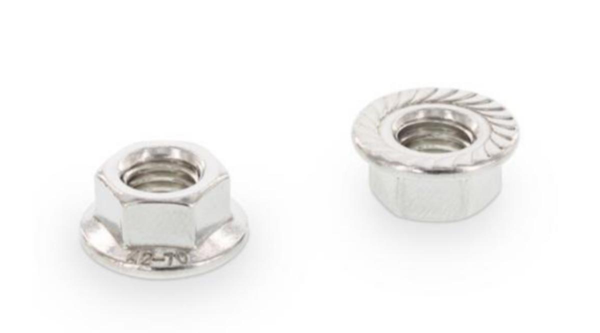 Laippamutteri DIN 6923 A2 rihlattu - LAIPPAMUTTERI RIHLATTU RST M6 DIN 6923 A2 200KPL