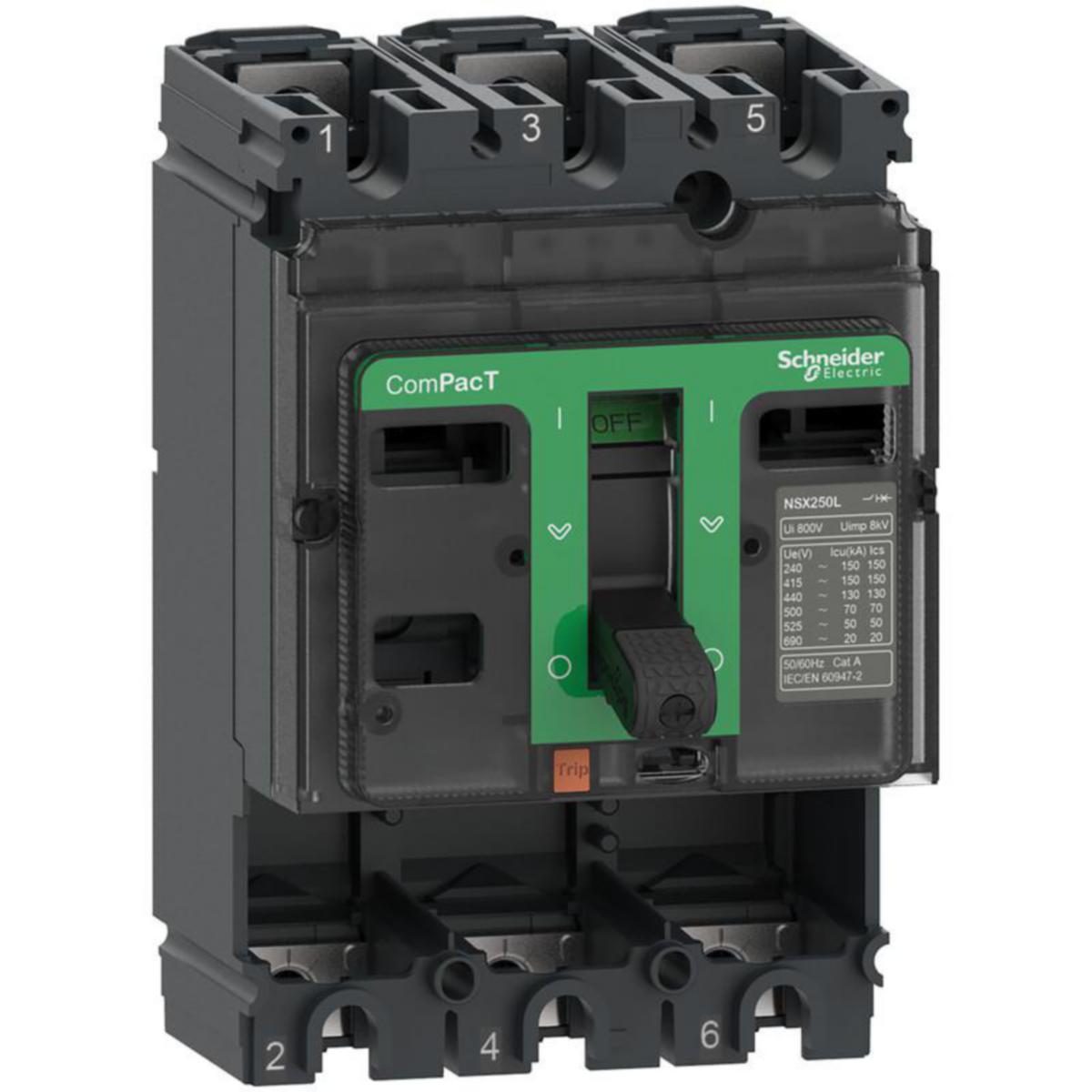 Kompaktikatkaisijarunko Schneider Electric 3P 25kA - KOMPAKTIKATKAIS. RUNKO COMPACT NSX100B RUNKO 25KA 3P 100A