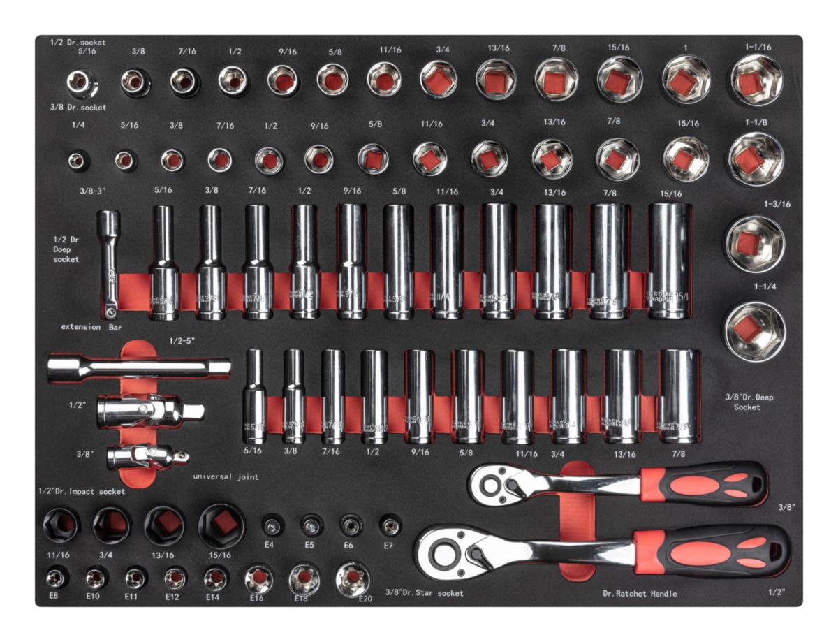 Hylsytyökalusarja PELA tuumamitat 71osaa - HYLSYTYÖKALUSARJA PELA 510931 TUUMATYÖKALUT