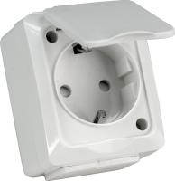 Seinäpistorasia, koteloitu, pinnallinen, maadoitettu, IP44