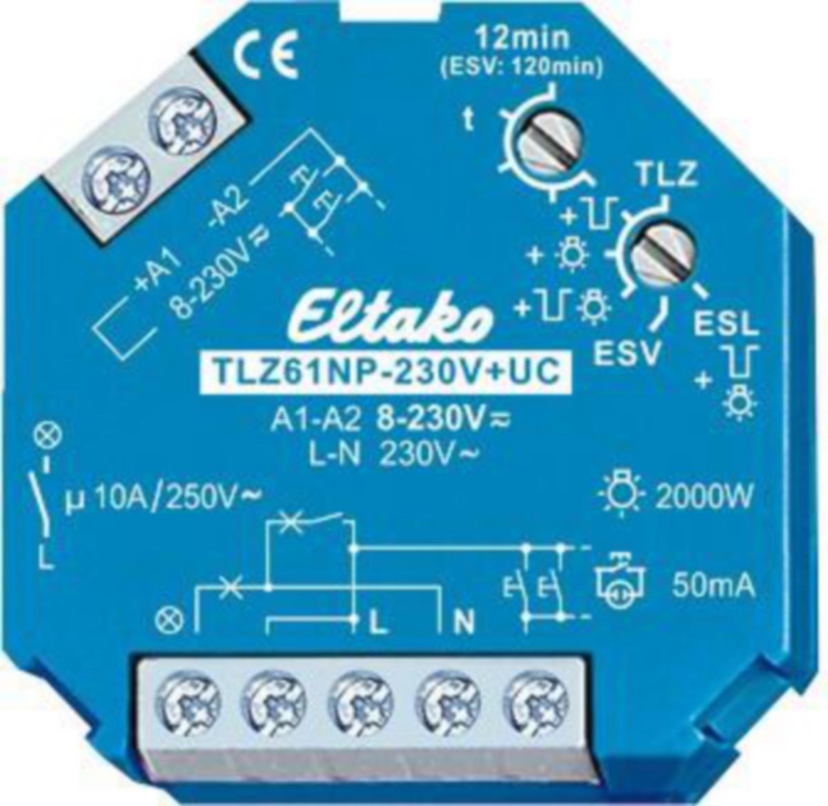 Porrasvaloautomaatti Eltako TLZ61NP-230V+UC - KELLOKYTKIN ELTAKO SARJA 61 PORRASVALOAUTOMAATTI