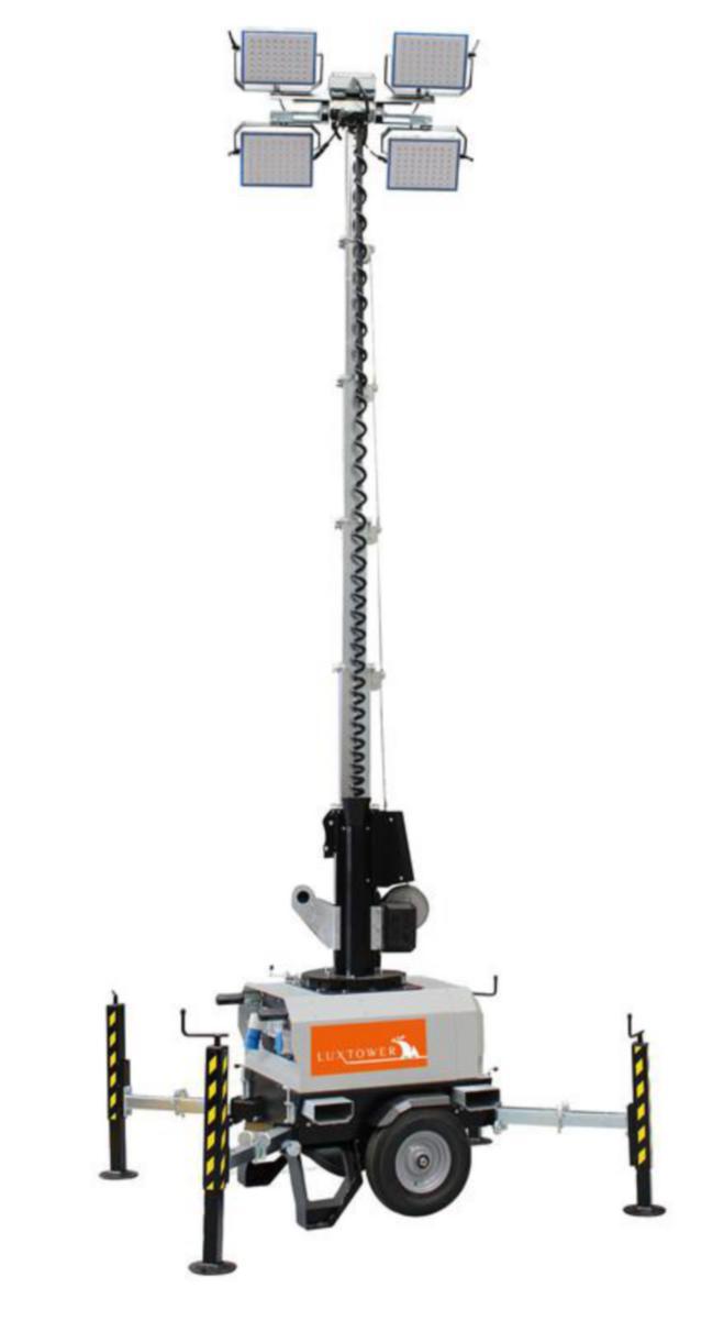 Työmaavalaisin Luxtower valomasto - VALOMASTO LUXTOWER 7m 4x150W LED PYÖRILLÄ
