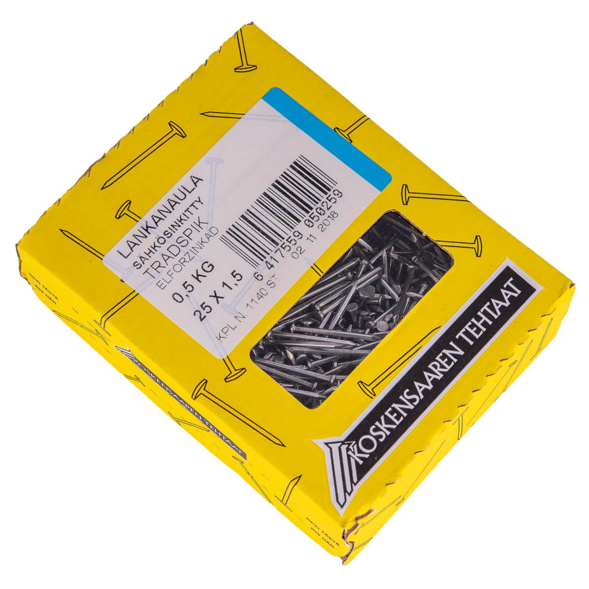 Lankanaula sähkösinkitty - LANKANAULA SÄHKÖSINKITTY KOSKENSAAREN 1.7X35 0,5KG