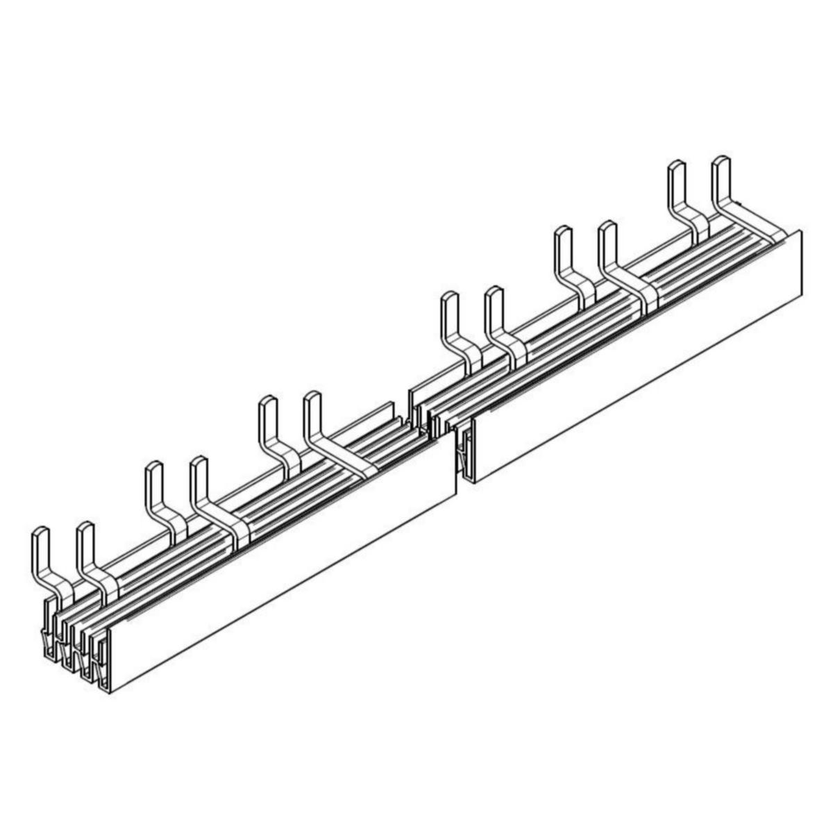 Virtakisko FTG 4P piikki (Schneider Electric sopiva) - VIRTAKISKO FTG 4P/PIIKKI/10/16MOD SCHNDR