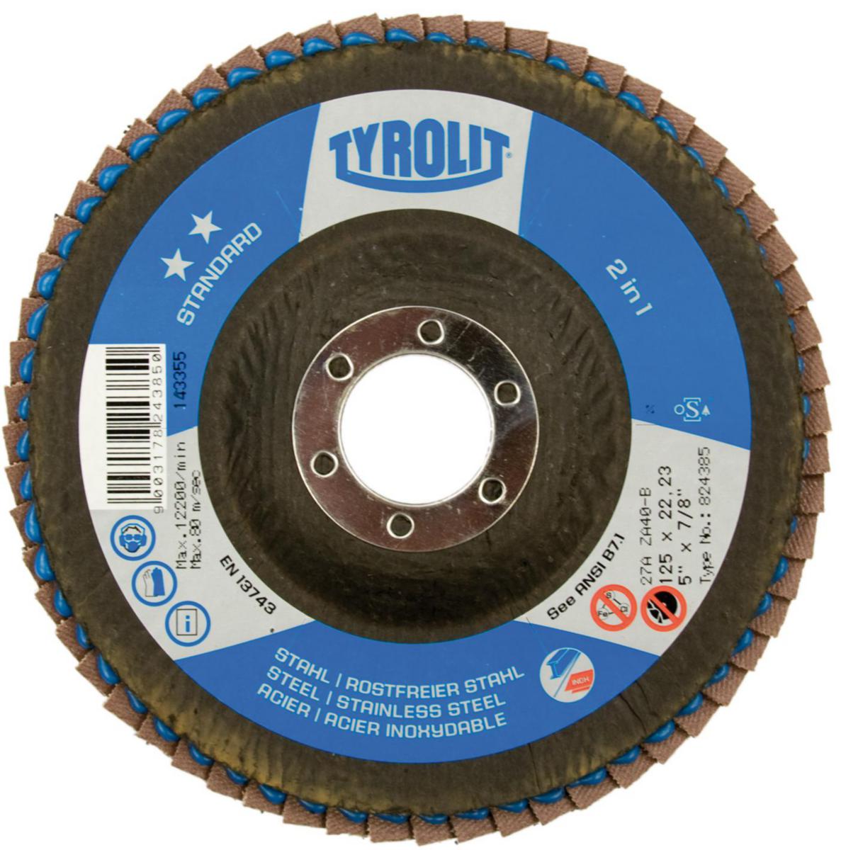 Lamellilaikka Tyrolit Standard** 2in1 teräs ja RST kulmahiomakoneeseen - LAMELLILAIKKA 2IN1 TYROLIT STANDARD 125MM ZA60