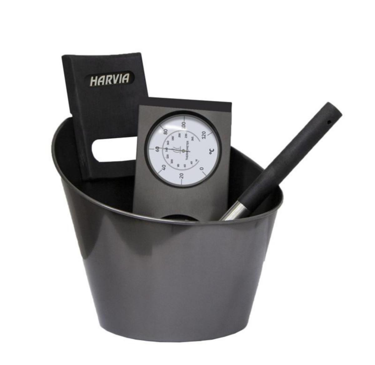 Lisätarvike Harvia - LISÄTARVIKE HARVIA SAUNATARVIKESETTI MUSTA TERÄS