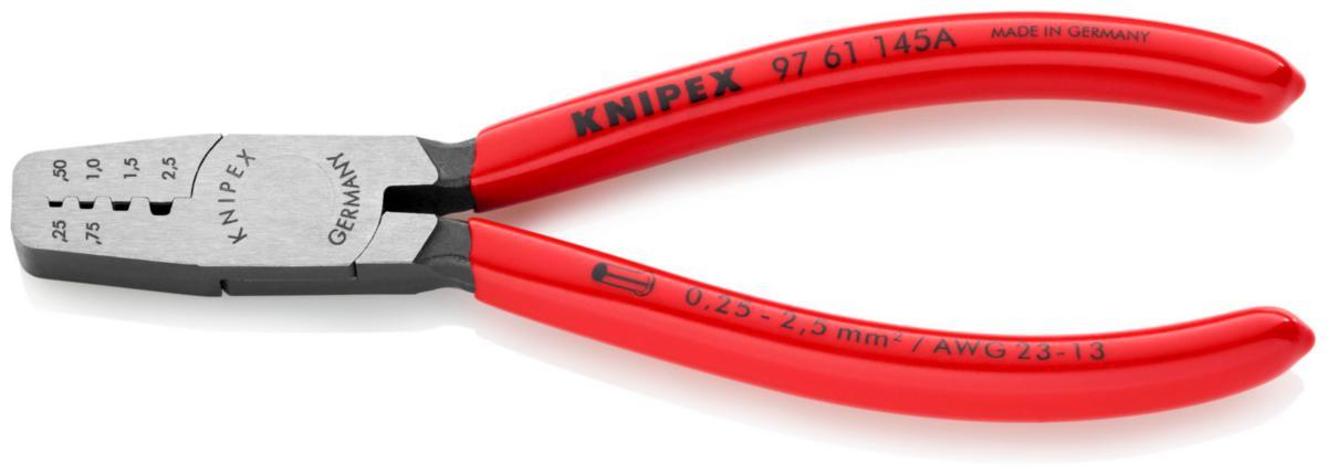 Pääteholkkipihdit Knipex 9761 - PÄÄTEHOLKKIPIHTI 145 MM KNIPEX KÄSIKÄYTTÖ