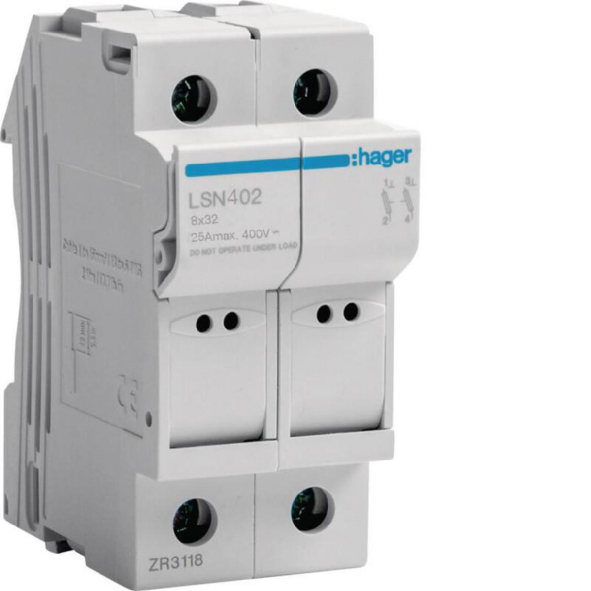 Putkisulakealusta Hager - PUTKISULAKEALUSTA HAGER LSN402 2N 25A 8X31 2M
