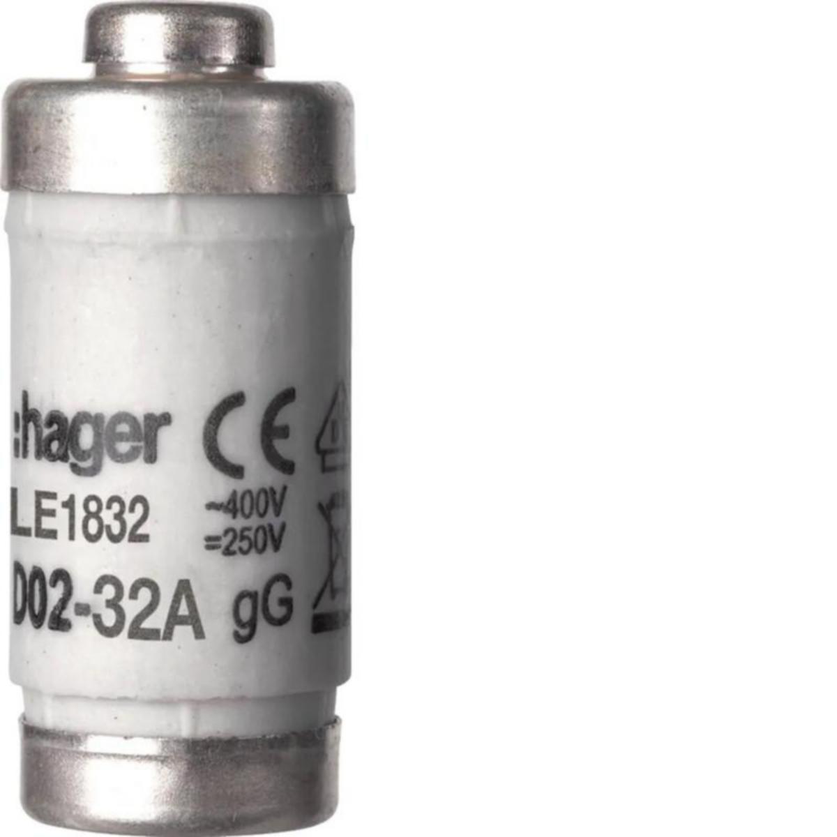 Tulppasulake Hager - TULPPASULAKE HAGER LE1832 D02/E18 GG 32A 400V