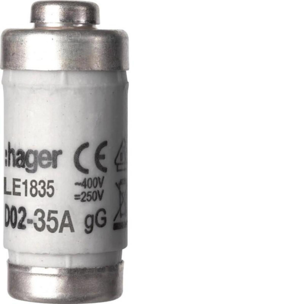 Tulppasulake Hager - TULPPASULAKE HAGER LE1835 D02/E18 GG 35A 400V
