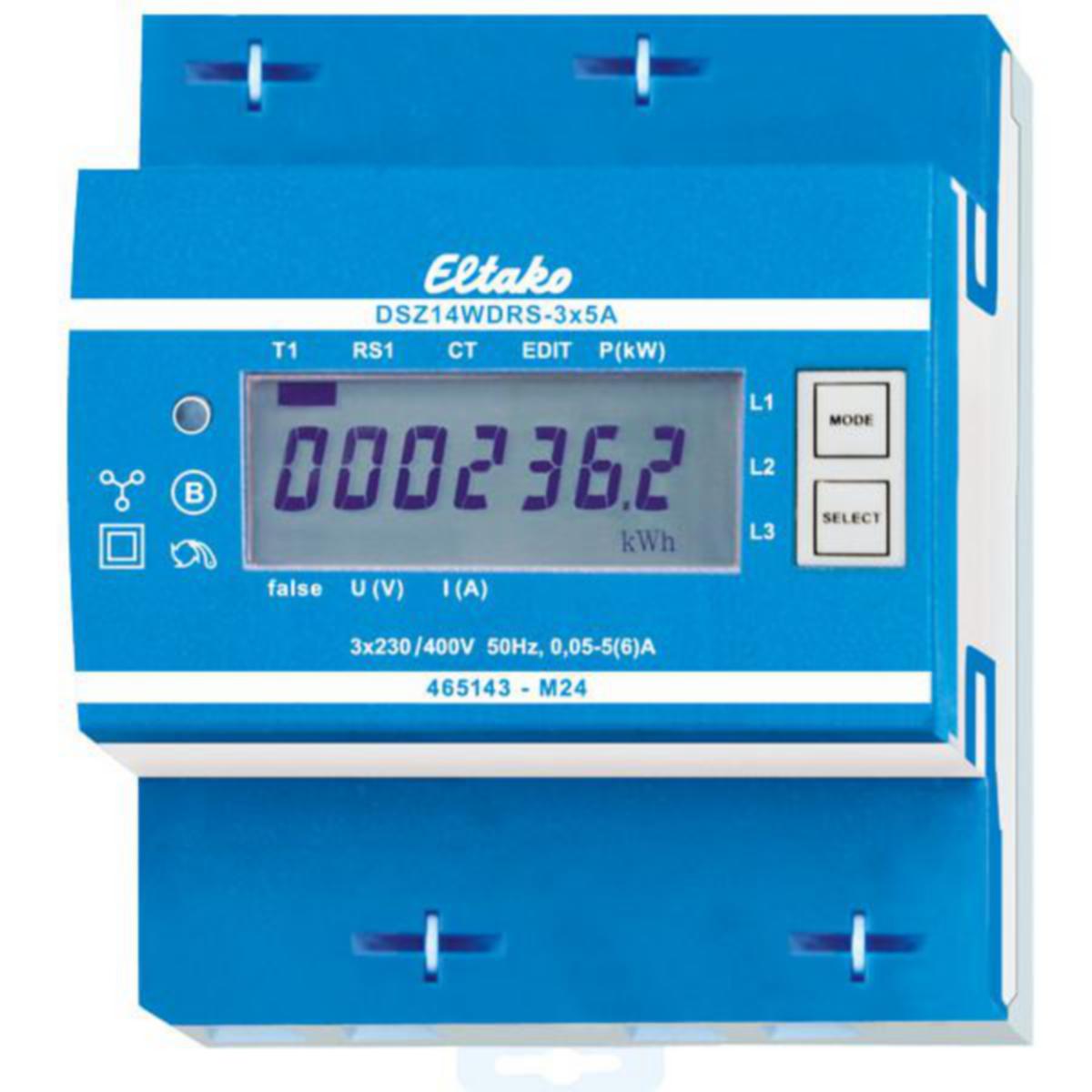 Energiamittari DSZ14WDRS-3x5A Eltako - ENERGIAMITTARI ELTAKO SARJA 14 DIN 3x5A 4 MOD B MID