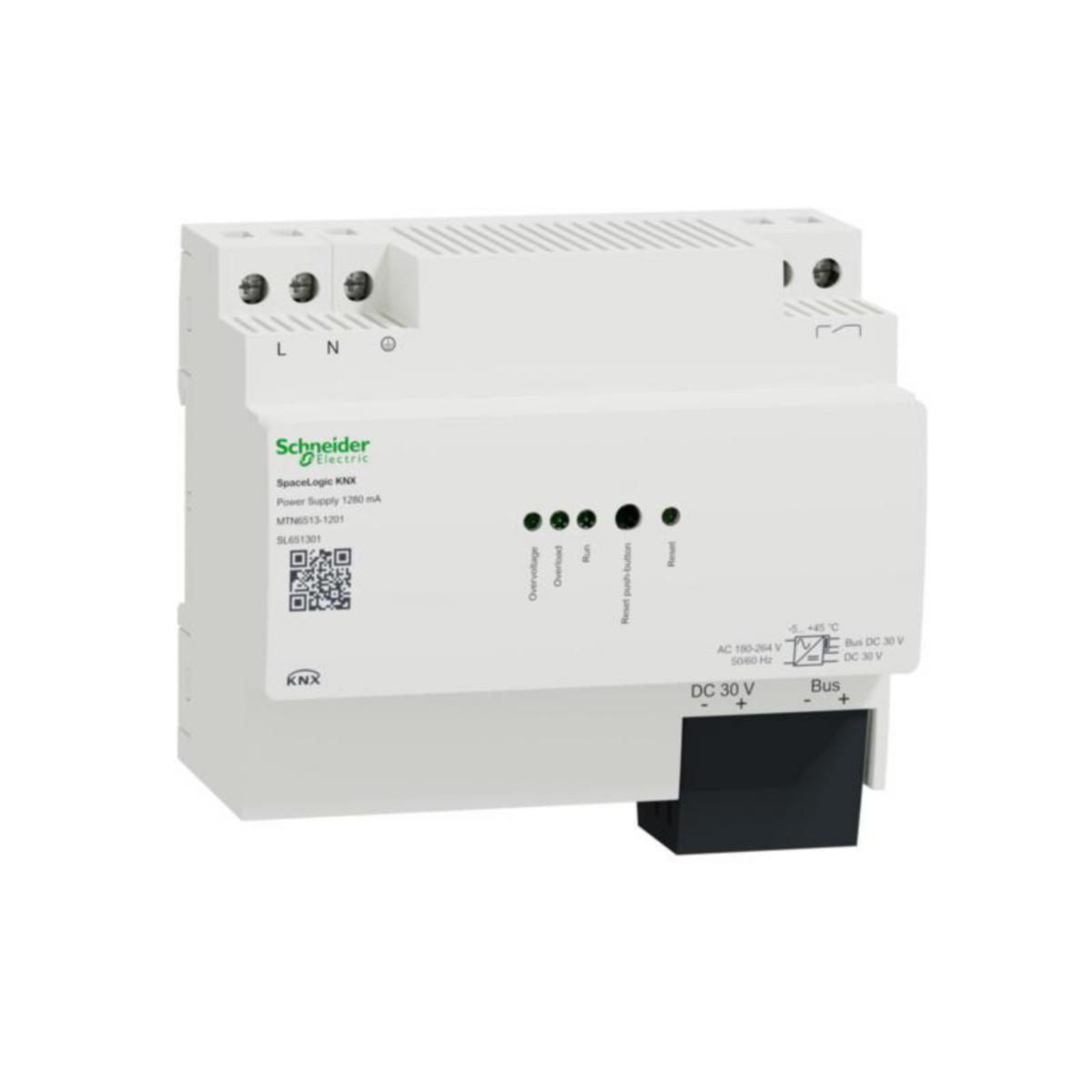 Teholähde KNX Schneider Electric SpaceLogic KNX DIN - TEHOLÄHDE SPACELOGIC KNX TEHOLÄHDE 1280MA DIN KNX