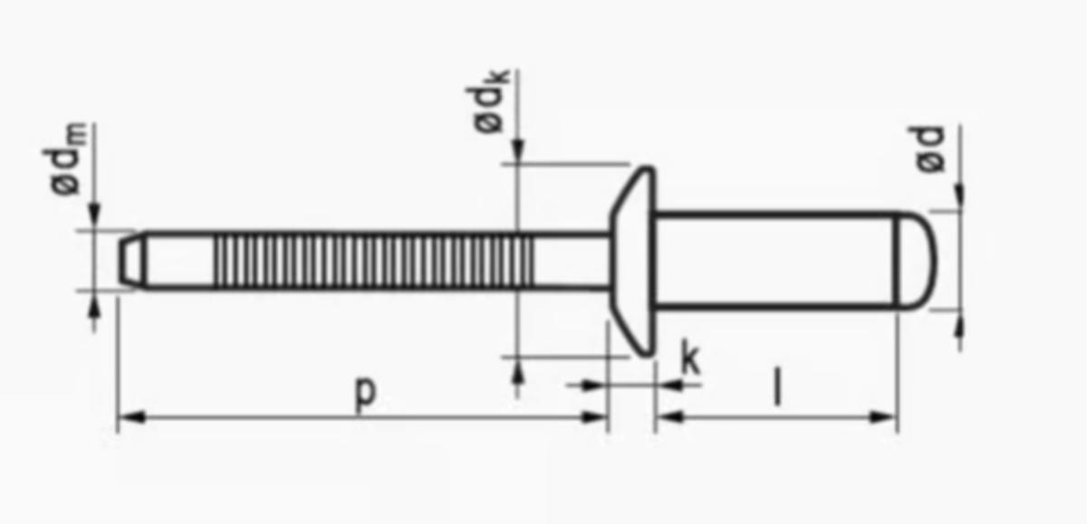 POP-niitti TRS Inox HST - POPNIITTI TRS INOX HST 4.8 x 12 500/LTK