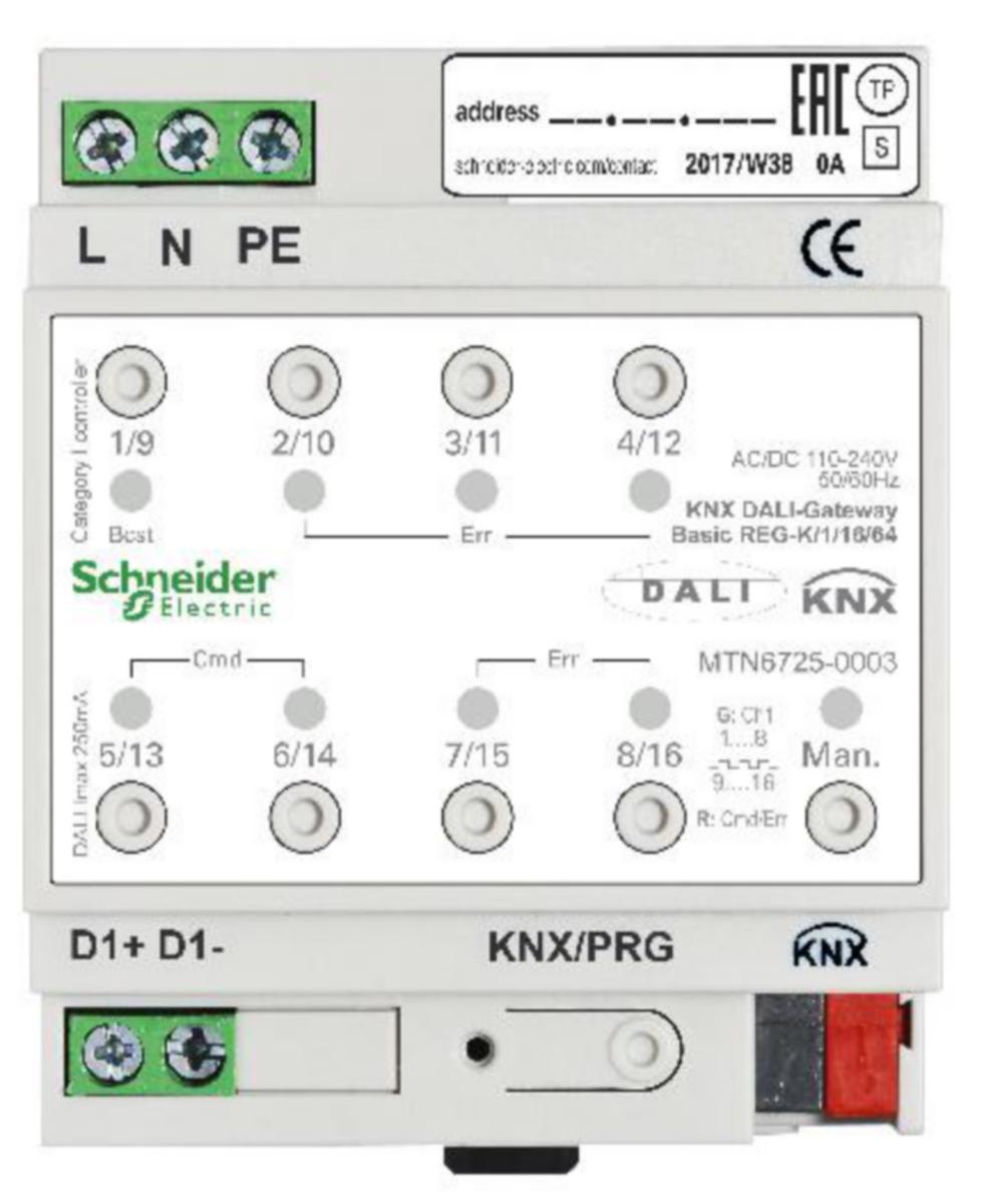 Väylämuunnin KNX/DALI Schneider Electric SpaceLogic KNX - VÄYLÄMUUNNIN SPACELOGIC KNX KNX DALI BASIC 1-KAN.