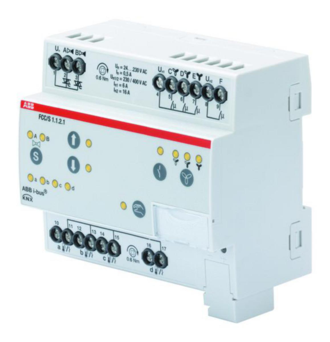 Puhallinkonvektorisäädin KNX ABB FCC/S1.1.2.1 - LÄHTÖYKSIKKÖ LÄMMITIN KNX ABB 3POR. 2X0.5A KO