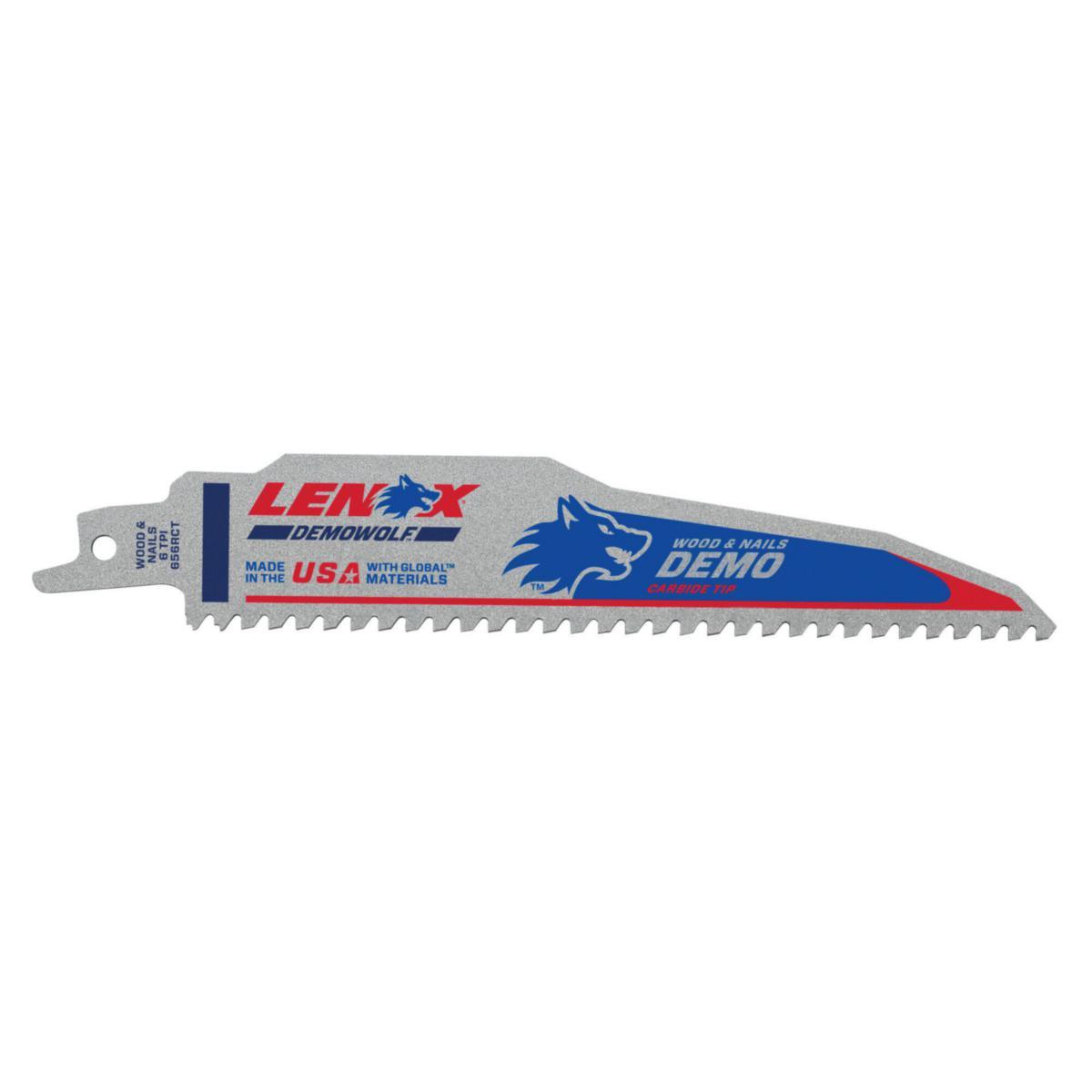 Puukkosahanterä Lenox Demolition CT™ puu - PUUKKOSAHANTERÄ CARBIDE PUU LENOX 152X22X1.3MM 6TPI