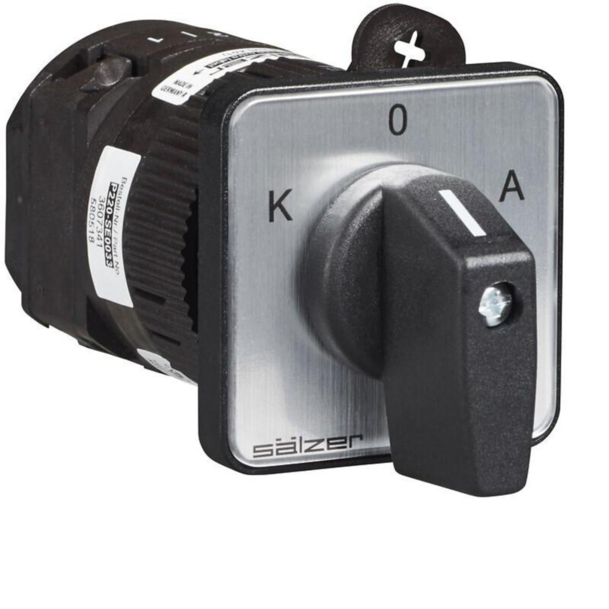 Nokkakytkin vaihto Sälzer P220 1-0-2 - NOKKAKYTKIN VAIHTO SÄLZER P220 1-0-2 1N 20A Ø22.5