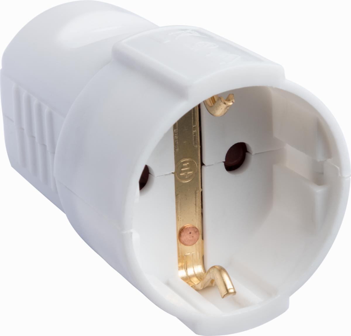 Jatkopistorasia, maadoitettu, nailon, IP20 - JATKOPISTORASIA MAAD VALK KOSKETUSUOJATTU