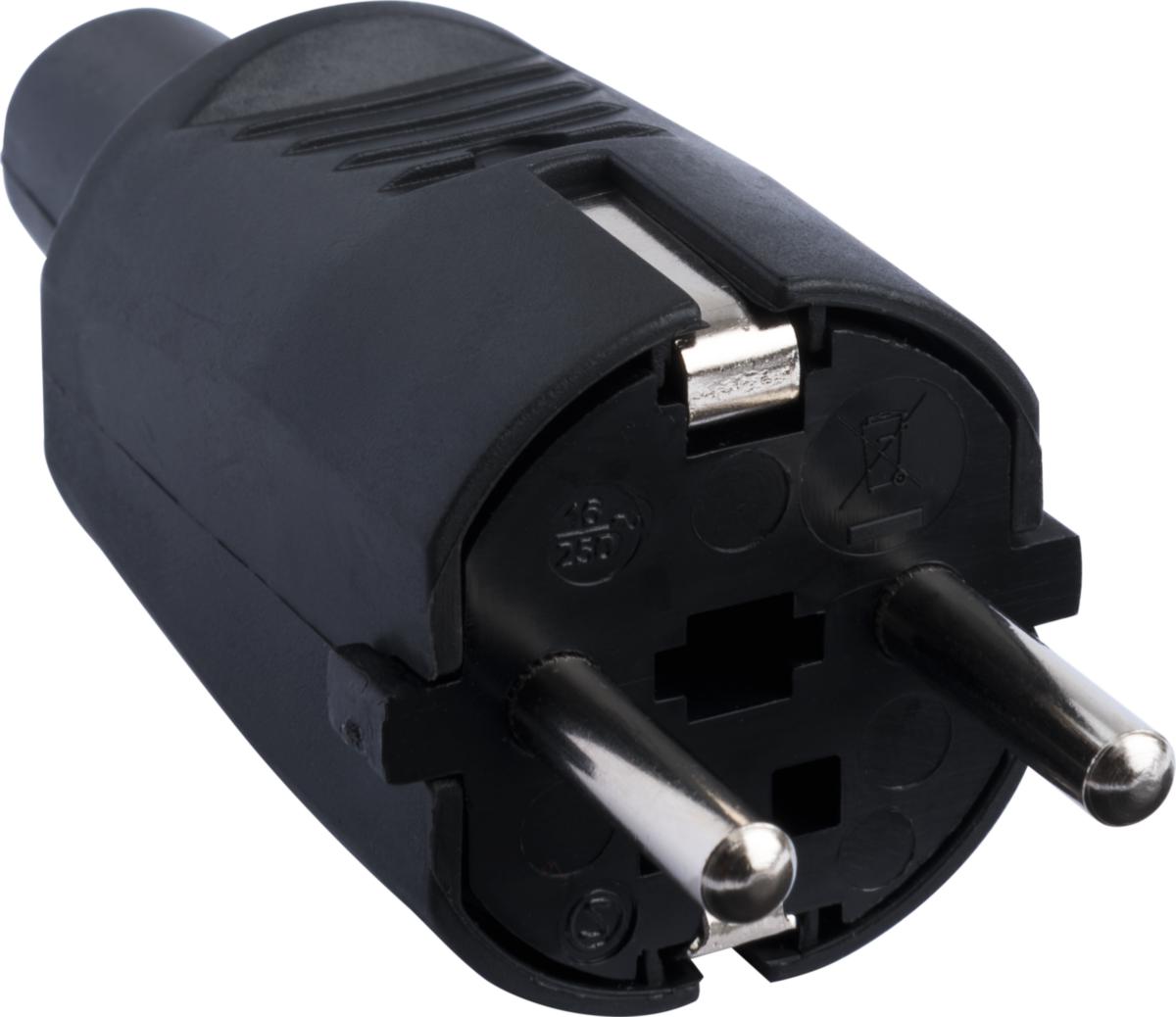 Pistotulppa, jossa RVT, maadoitettu, kumia, IP44 - PISTOTULPPA MAAD MUSTA KUMIA