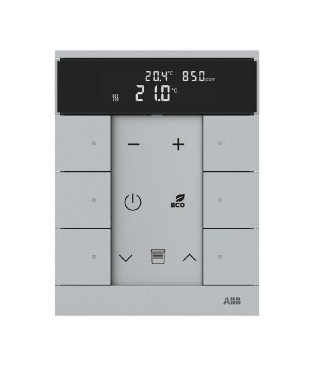 Huonetermostaatti ABB-free@home - HUONETERMOSTAATTI ABB FREEHOME 6-OS T CO2 RH VOC ALU