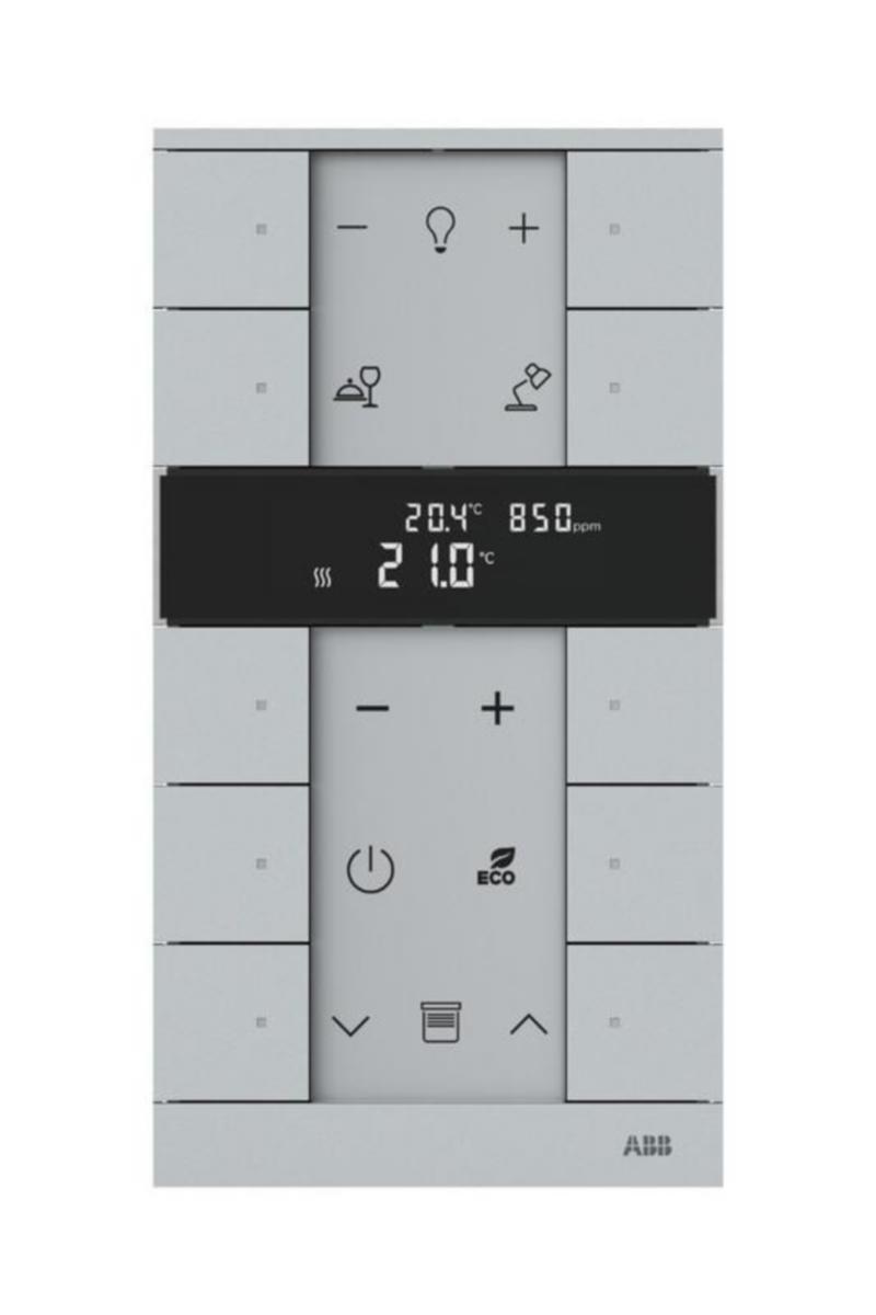 Huonetermostaatti ABB-free@home - HUONETERMOSTAATTI ABB FREEHOME 10-OS T CO2 RH VOC ALU