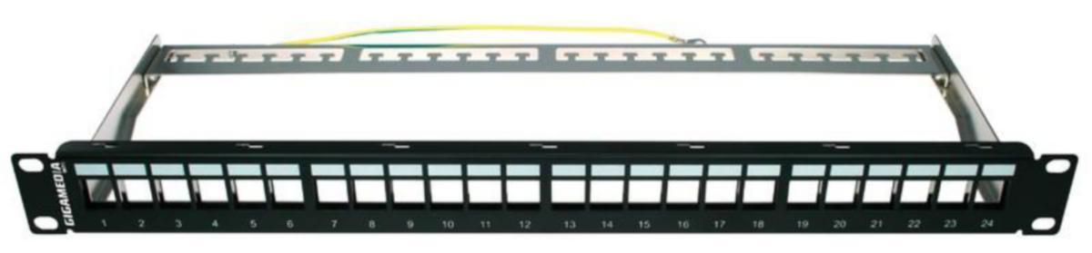 Paneeli-kupari Gigamedia - PANEELI-KUPARI GIGAMEDIA RJ45/24 PANELI UTP/FTP MUSTA