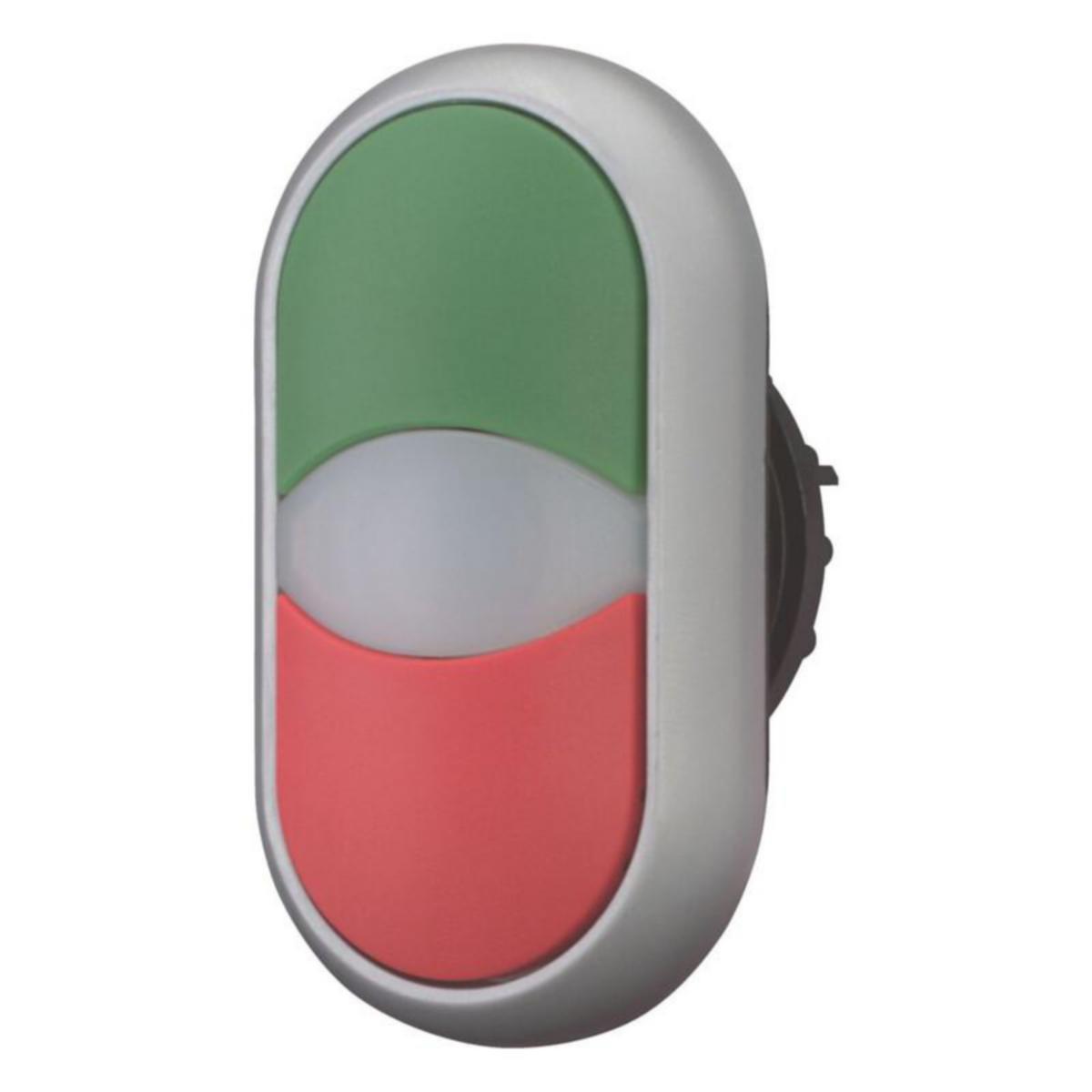 Kaksoispainike Eaton RMQ-Titan - KAKSOISAPAINIKE RMQ-TITAN M22-DDL-GR EI TEKSTIÄ VIH/PUN