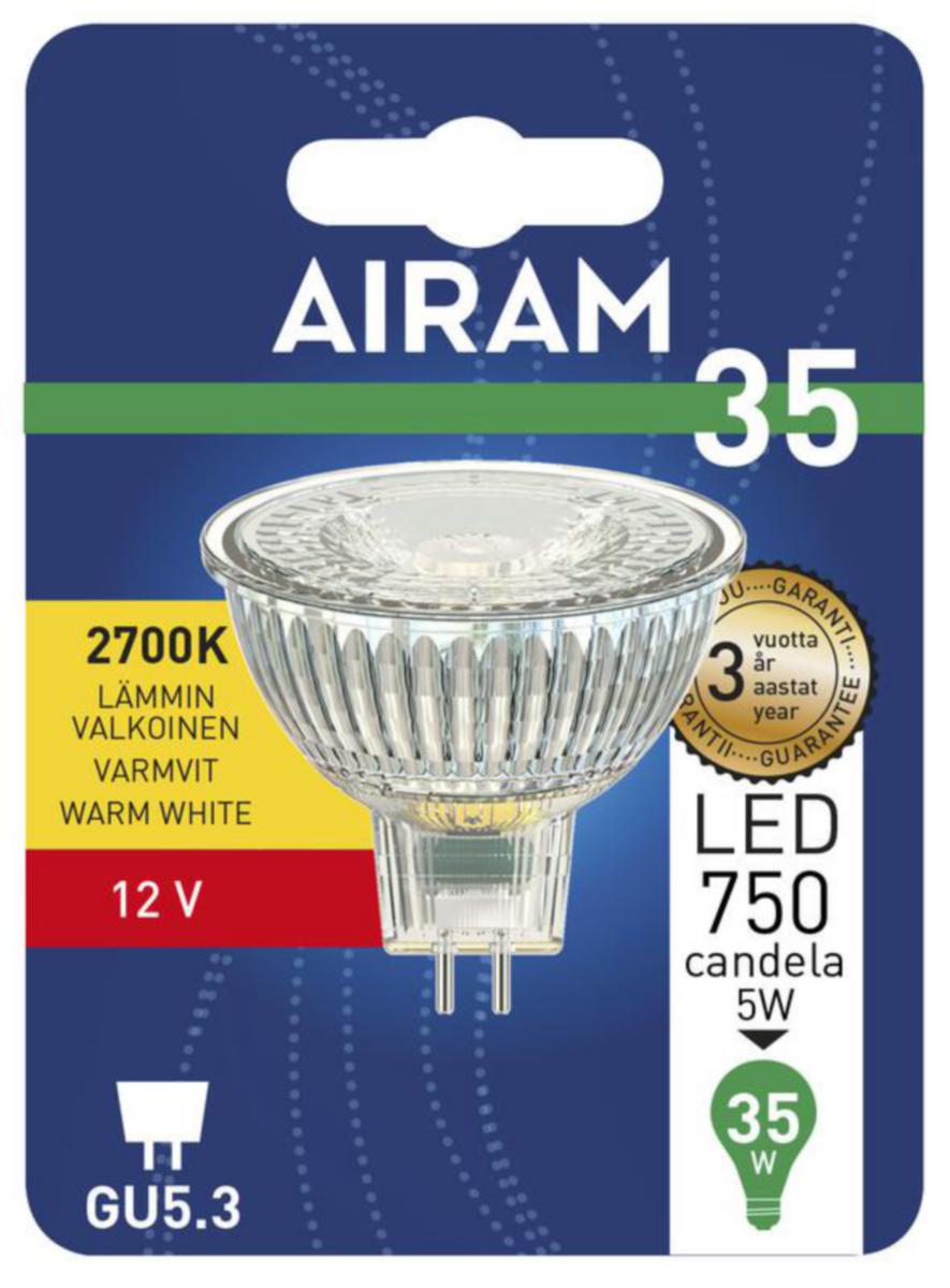 Kohdelamppu Airam Led MR16 blisterpakkaus - KOHDELAMPPU AIRAM LED FG MR16 827 345LM GU5.3 12V 36