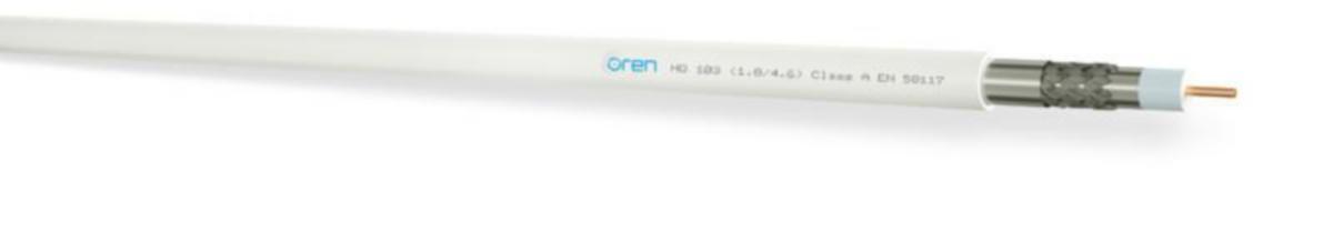 Antennikaapeli Laatuantenni Ören Kablo RG6 Eca AL102 - ANTENNIKAAPELI LA RG6 VALKOINEN 6.8MM A ECA K250