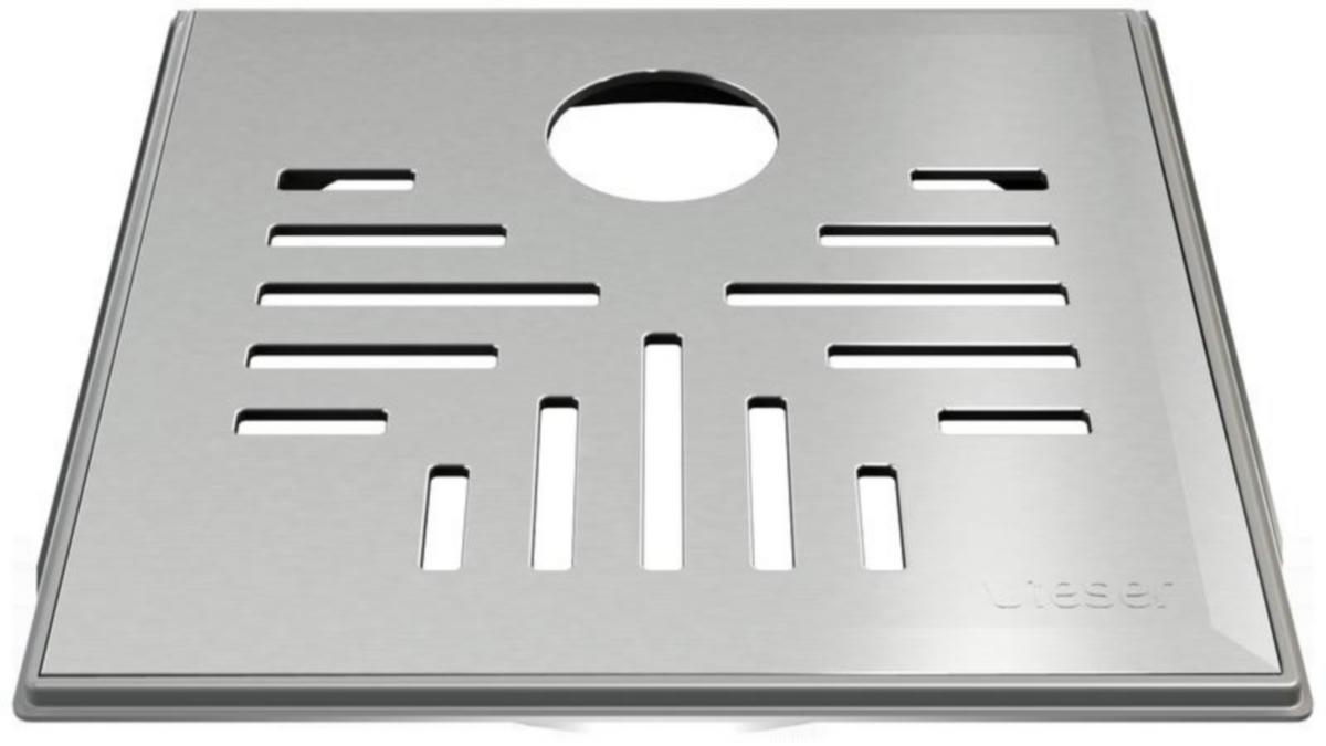 Neliökansi Vieser Classic muovikehyksellä - LATTIAKAIVON NELIÖK+MUOVIKEHYS VIESER CLASSIC 160X160/ø32 RST