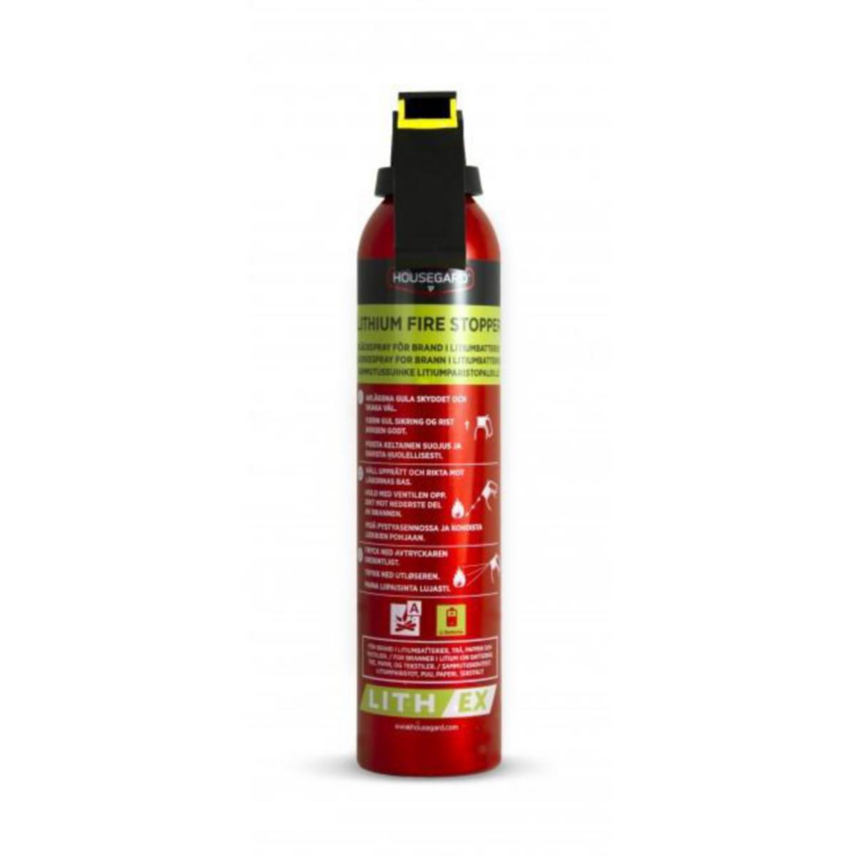 Litiumsammutussuihke Housegard 500ml - SAMMUTIN HOUSEGARD 500 ML LITH EX SPRAY LITIUMAKKUPALOT
