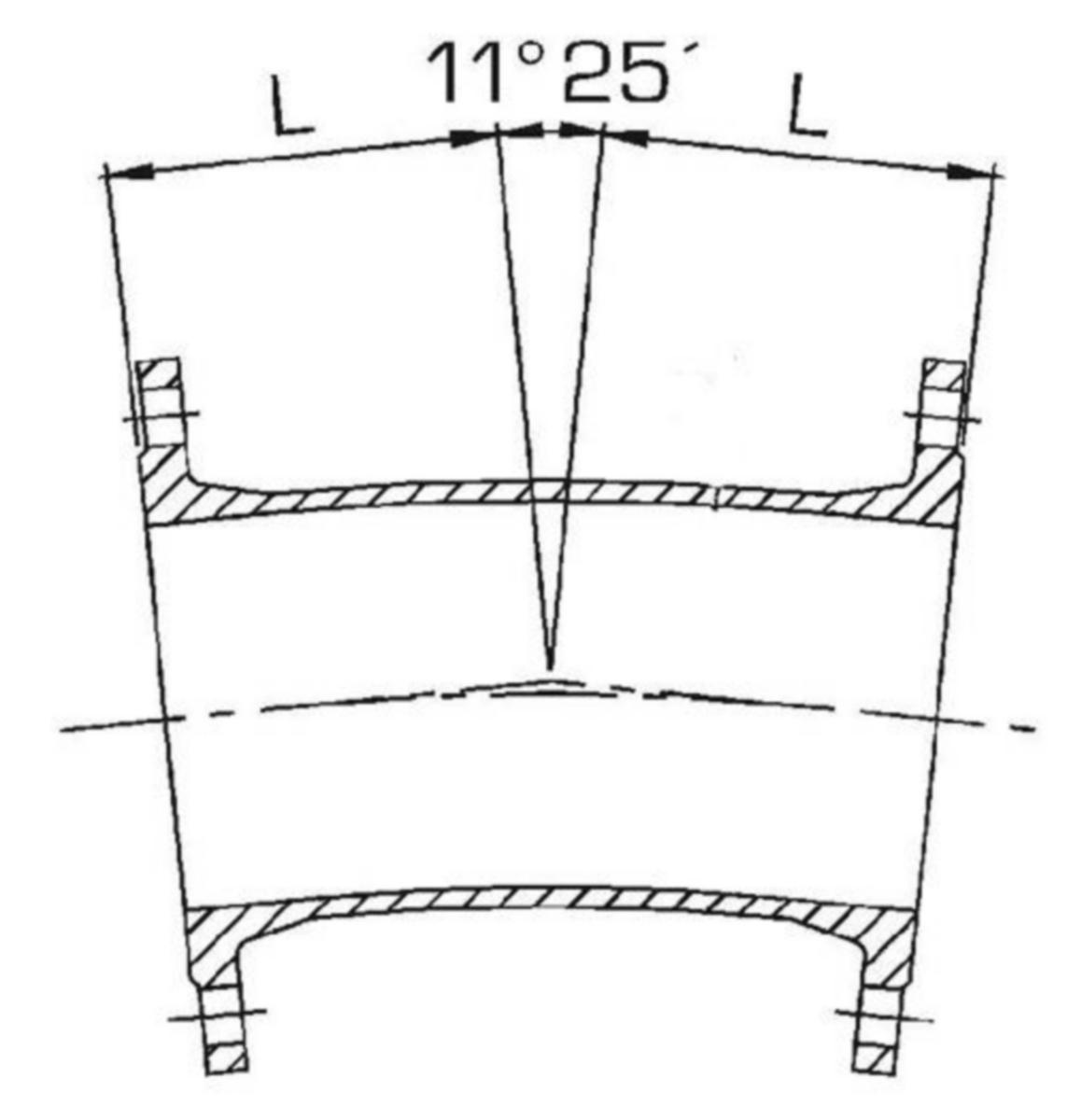 Laippakulmayhde PAM FFK 11° - LAIPPAKULMAYHDE FFK/DN100/11AST./EPOKS. PAM