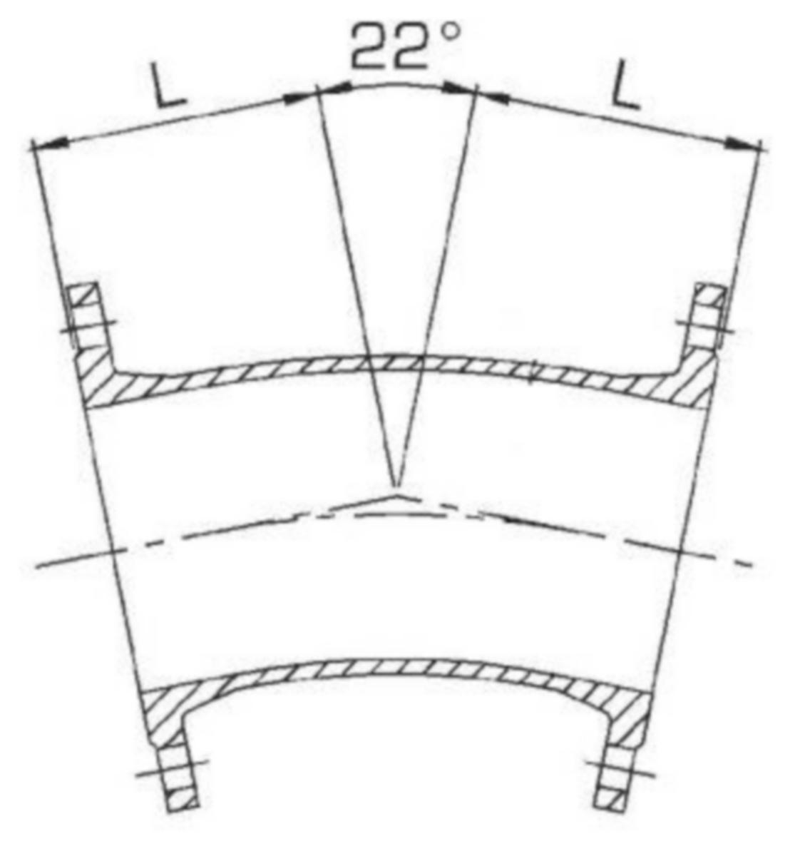 Laippakulmayhde PAM FFK 22° - LAIPPAKULMAYHDE FFK/DN100/22AST./EPOKS. PAM