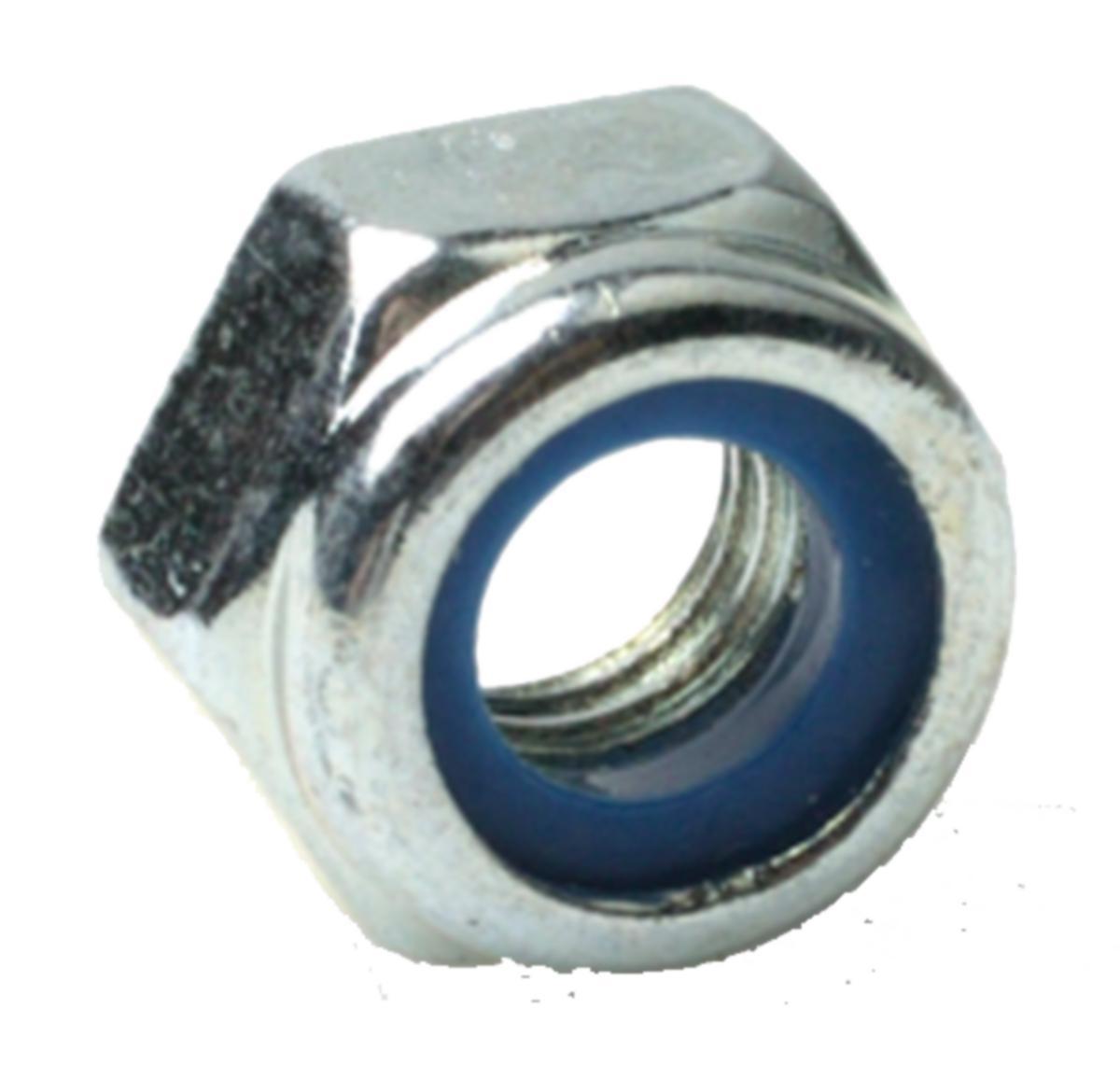 Kuusiomutteri FIXX, DIN 985 8.0 ZN Nyloc matala IP-pakkaus - MUTTERI SINKITTY MATALA (IP) FIXX M10 DIN 985-8 ZN 20KPL