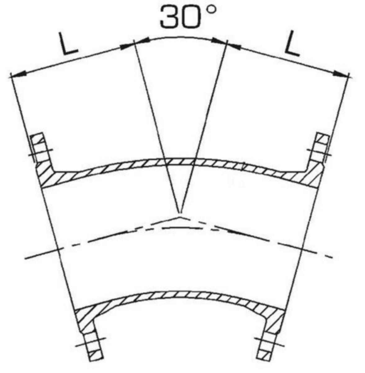 Laippakulmayhde PAM FFK 30° - LAIPPAKULMAYHDE FFK/DN200/30AST./EPOKS. PAM