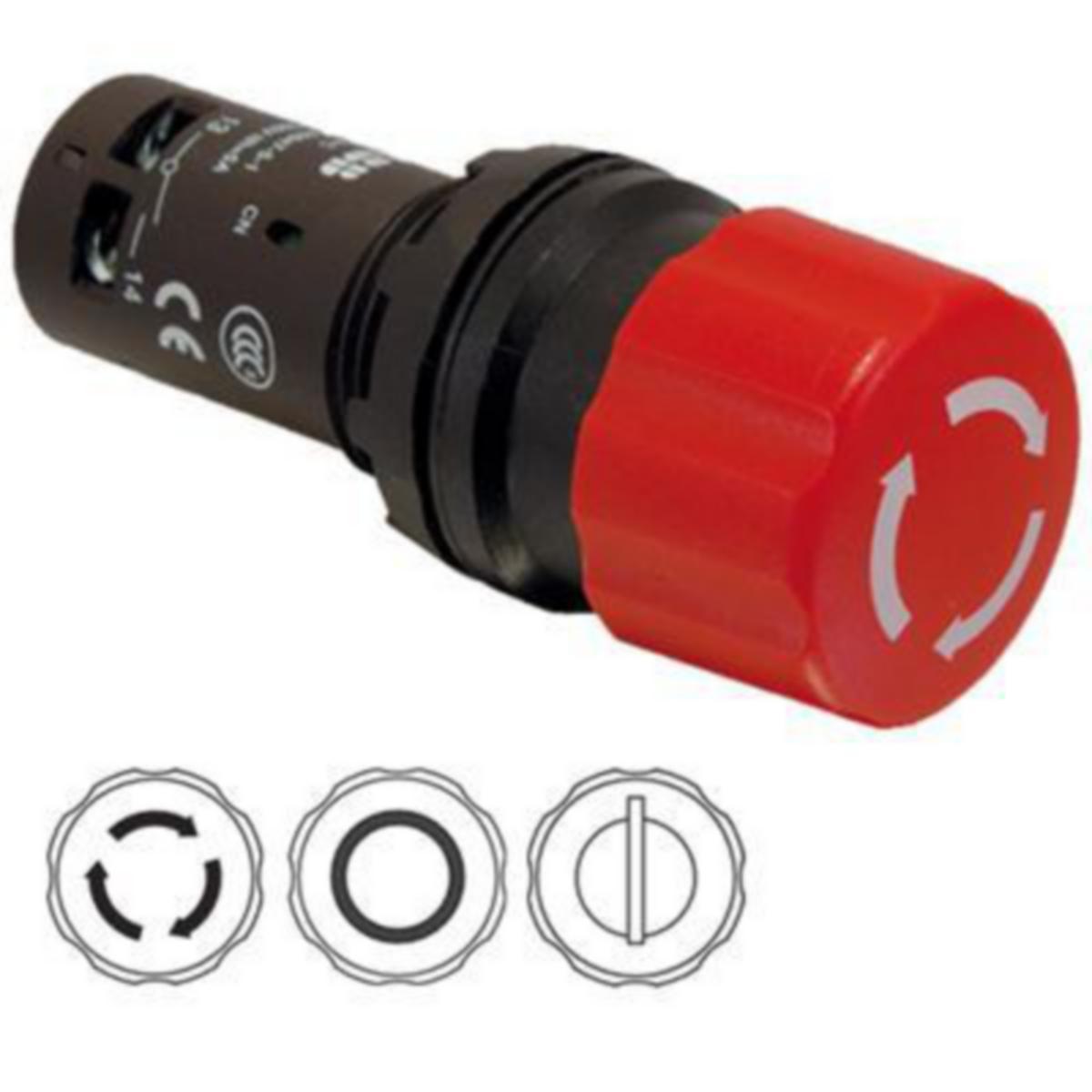Hätä-/Seis-Painike, ABB - HÄTÄ-/SEIS PAINIKE COMPACT CE3P-10R-02 PU 30mm VET 2A